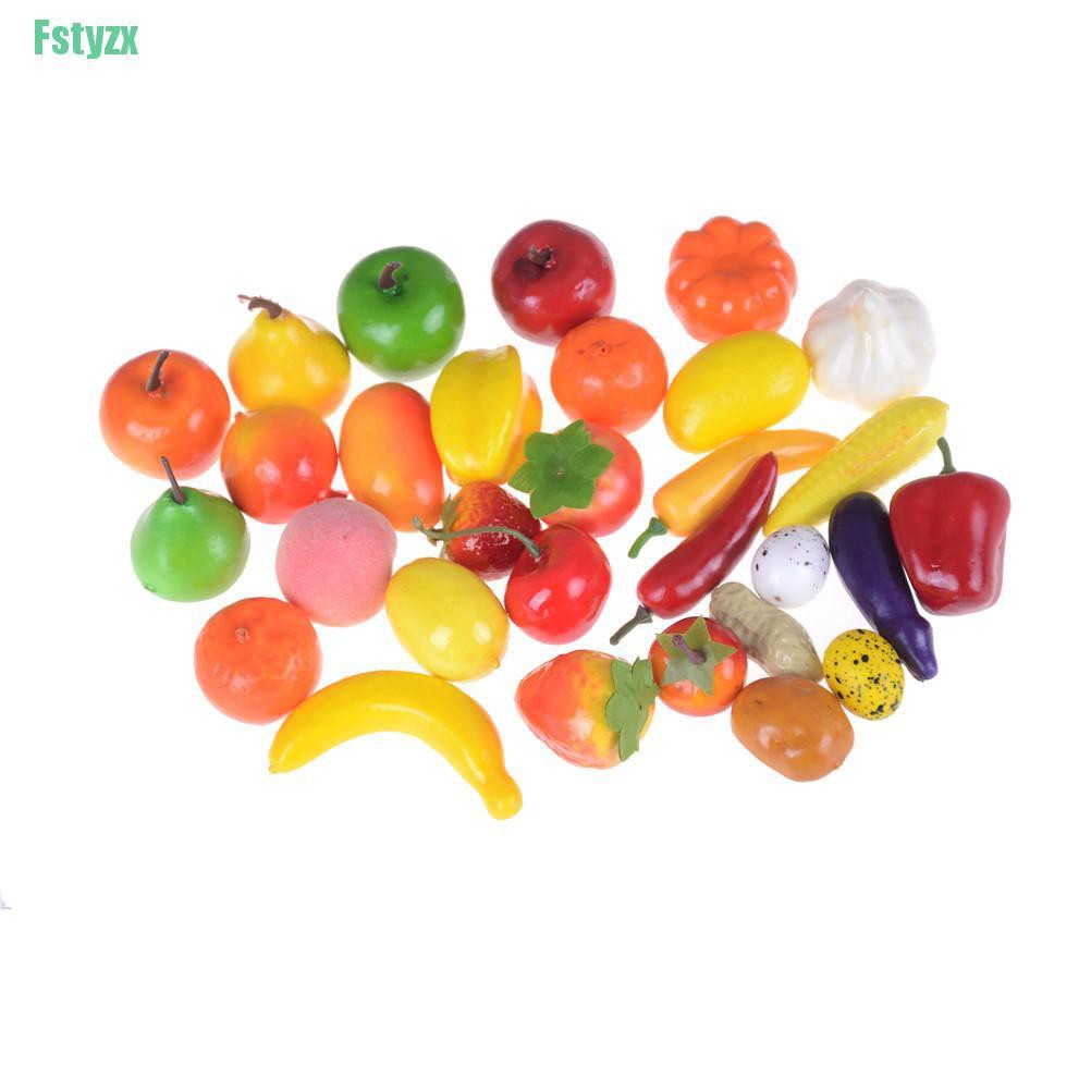 fstyzx 10pcs Mini simulation Fruits Vegetables Kitchen Toys Kid Pretend Play toys