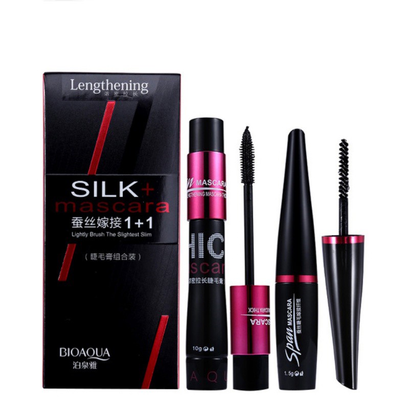 [Hàng mới về] Mascara + sợi tơ nối dài mi BIOAQUA màu đen làm dày dài và cong mi hiệu quả