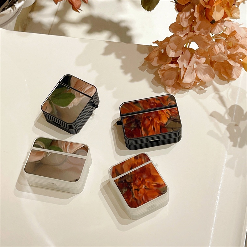 Vỏ Bảo Vệ Hộp Sạc Tai Nghe Bluetooth Airpods 1 2 3 Pro 3 Airpods3 Màu Trơn Tráng Gương Thiết Kế Đơn Giản