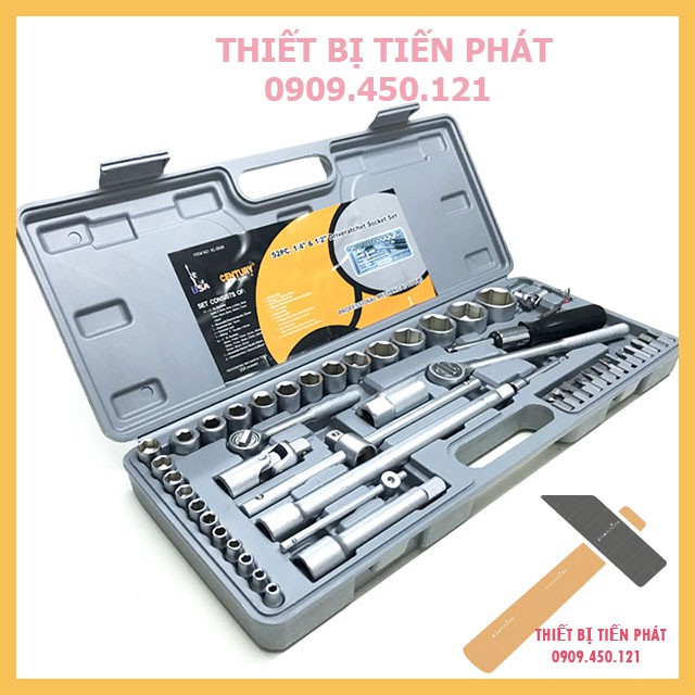 BỘ TUÝP 52 CHI TIẾT 1/4&quot; VÀ 1/2&quot; - CENTURY CAO CẤP XL-203A CHÍNH HÃNG