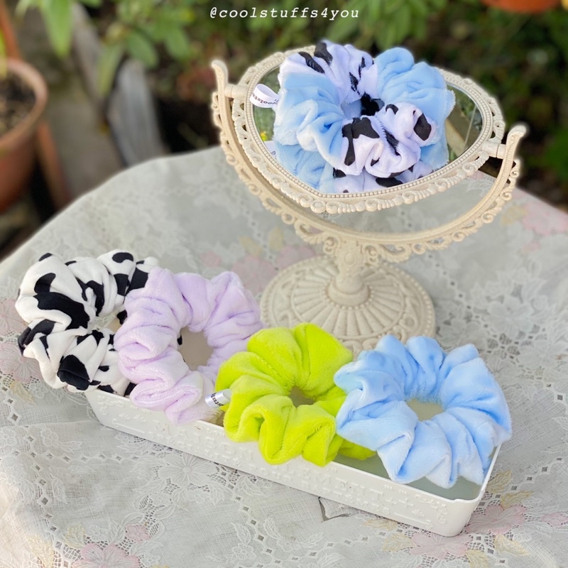 Đồ buộc tóc scrunchies nhung lông mềm nhiều màu xinh xắn✨