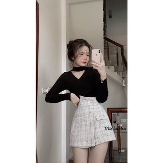 áo len tăm cổ v phối