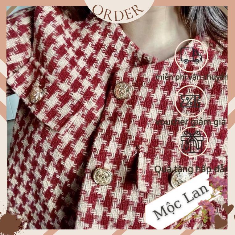 (MộcLan ORDER) Áo dạ tweed họa tiết siêu xinh phong cách Hàn Quốc | BigBuy360 - bigbuy360.vn