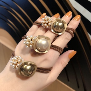 Korean Pearl Headbands High Elastic Rubber Hair Straps Hair Accessories
