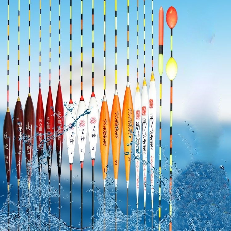 Phao Câu Đài, Câu Đơn Câu Cá làm từ gỗ linh sam siêu nhẹ đầy đủ màu sắc...-Đồ Câu DHS