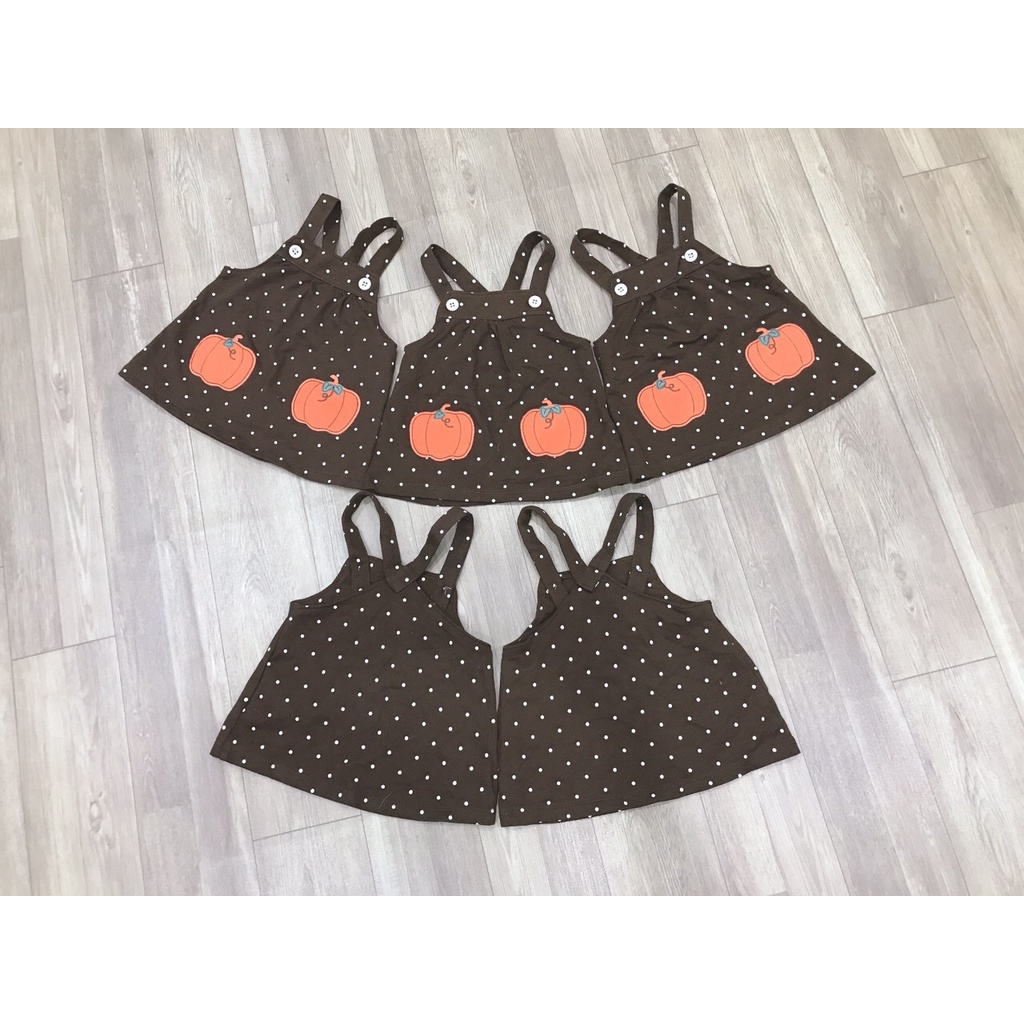 Váy yếm xuất dư chất cotton da cá dày dặn mềm cho bé gái 0-24 tháng (3M, 6M, 9M, 12M, 18M, 24M) (Không kèm áo)