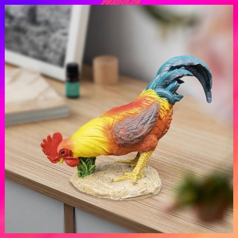 [Predolo2] Tượng Rooster Thực Tế Điêu Khắc Động Vật Trang Trí Phòng Khách Nhà Bếp Ngoài Trời