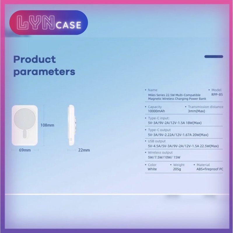 Sạc Dự Phòng MAGNETIC REMAX RPP-85 10.000mAh - Hỗ trợ sạc nhanh 22.5W CHÍNH HÃNG