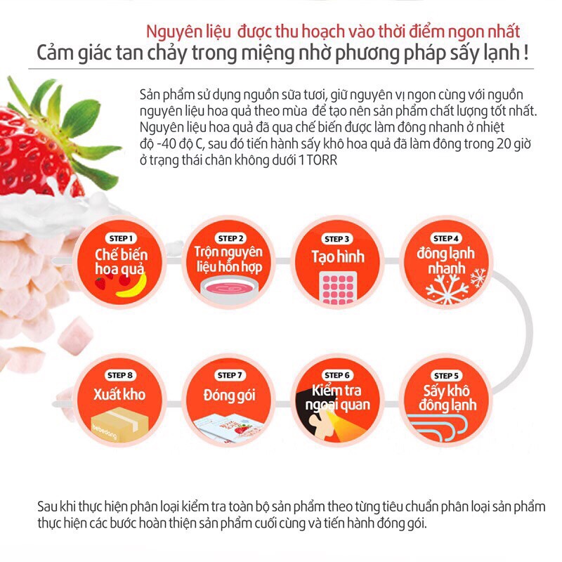 Sữa chua khô hoa quả sấy lạnh Bebedang - chống táo bón hiệu quả cho bé - Date: 4/2022