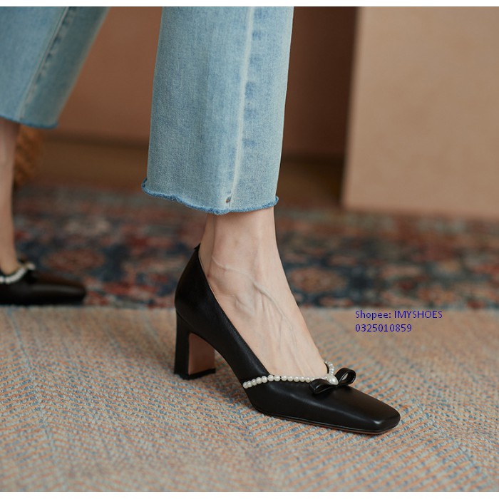 GIÀY CAO GÓT IMYSHOES GÓT VUÔNG PHONG CÁCH GIÀY CƯỚI CỰC SANG