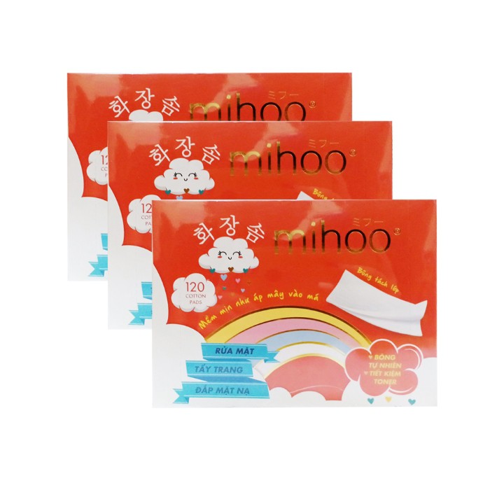 Bông Tẩy Trang Tách Lớp Mihoo Cotton Pads 120 Miếng