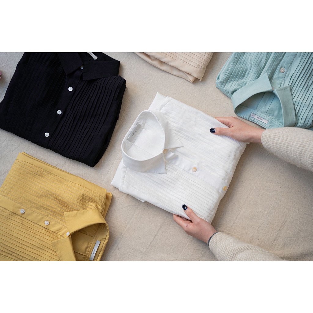 Áo sơ mi nữ dài tay MADELEN trần li nhiều màu | BigBuy360 - bigbuy360.vn