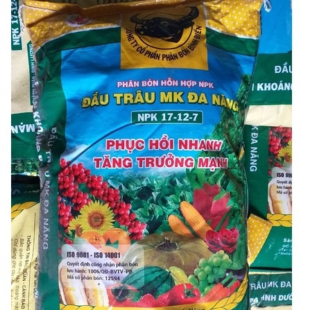1kg Phân bón đầu trâu 3 màu đa năng NPK 17-12-7 cho hoa, cây ăn quả, rau màu (tách lẻ từ bao 25kg)