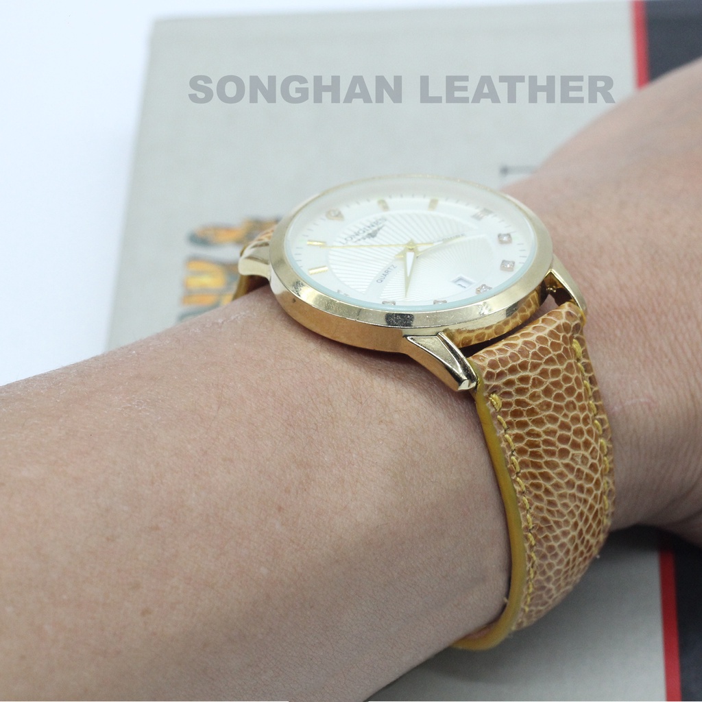 Dây Da Đà Điểu Songhan Leather WT19, Dây Đồng Hồ Cao Cấp Gắn Chốt Thông Minh Kèm Khóa Kim Cao Cấp.BH 6 tháng