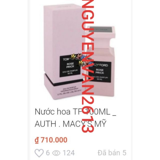 Nước hoa TF ROSE 100ML __ MACY'S MỸ