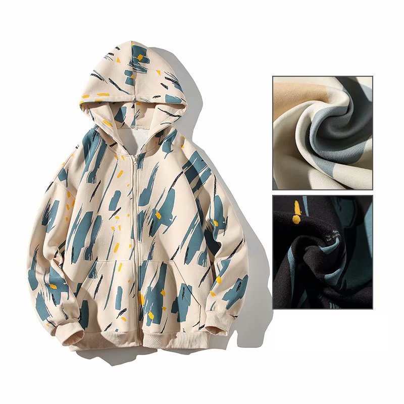 Áo hoodie IELGY họa tiết màu tương phản dễ phối đồ size lớn thời trang cho nam