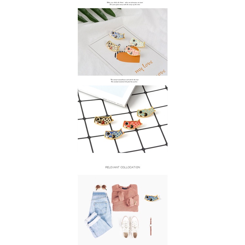 Hoạt Hình Ghim Cài Áo Hình Cá Koi Dễ Thương