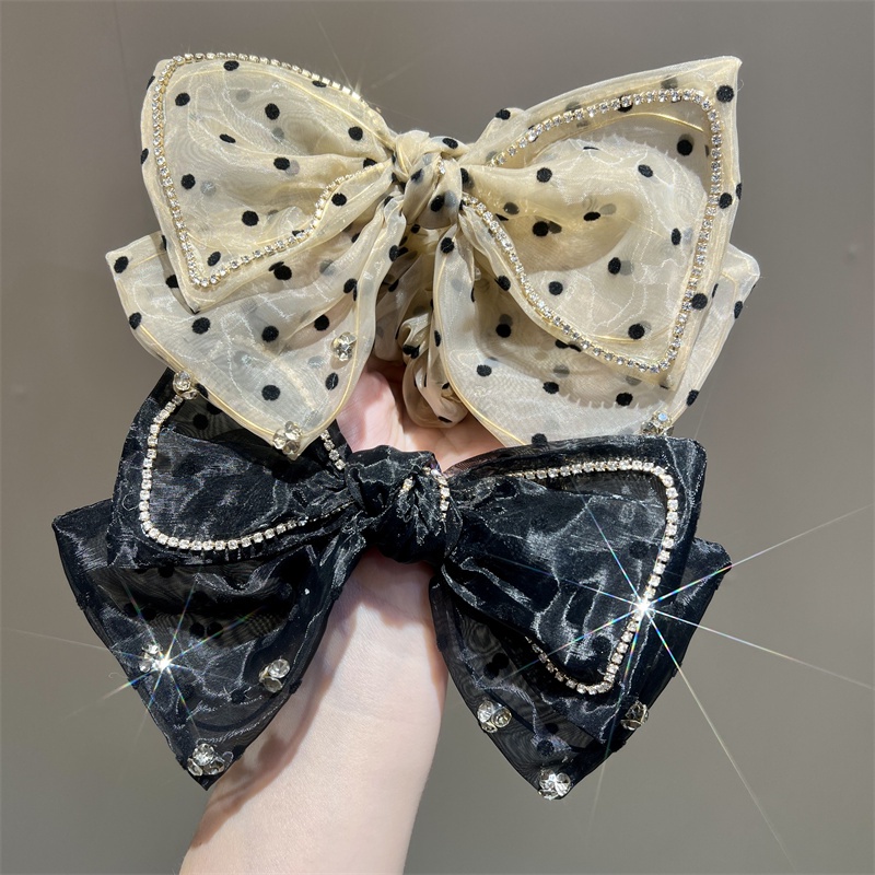 Dây Cột Tóc Cao Su Bản Lớn In Họa Tiết Chấm Bi / Hoa Xinh Xắn Thời Trang Cho Nữ