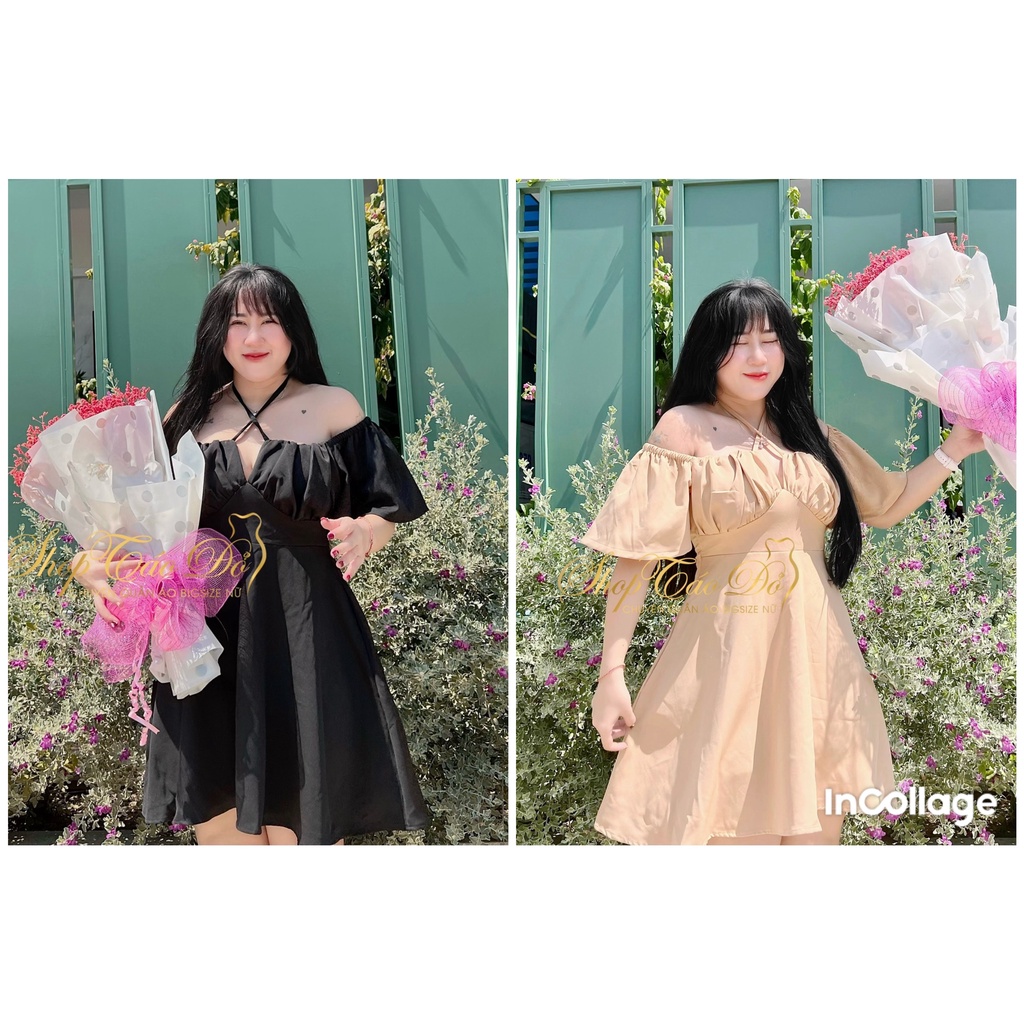 (TÁO ĐỎ BIGSIZE 55-90KG) Váy, Đầm Trễ Ngực Tay Bồng Thiết Kế 2 Dây Phối Nhún Ngực Sang Chảnh D53 (ảnh thật shop chụp)🍎🍎🍎 | BigBuy360 - bigbuy360.vn