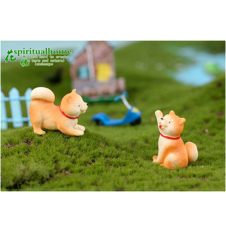 Tiểu Cảnh - Chú chó Shiba vàng làm tiểu cảnh/ charm slime /terrarium/ mô hình trang trí