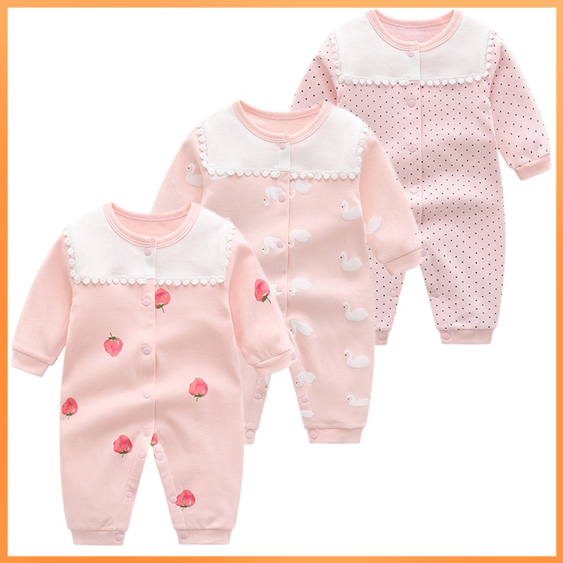bodysuit cho bé gái 100% cotton bộ body cho bé gái quần áo sơ sinh bé gái 0-12 Tháng Tuổi