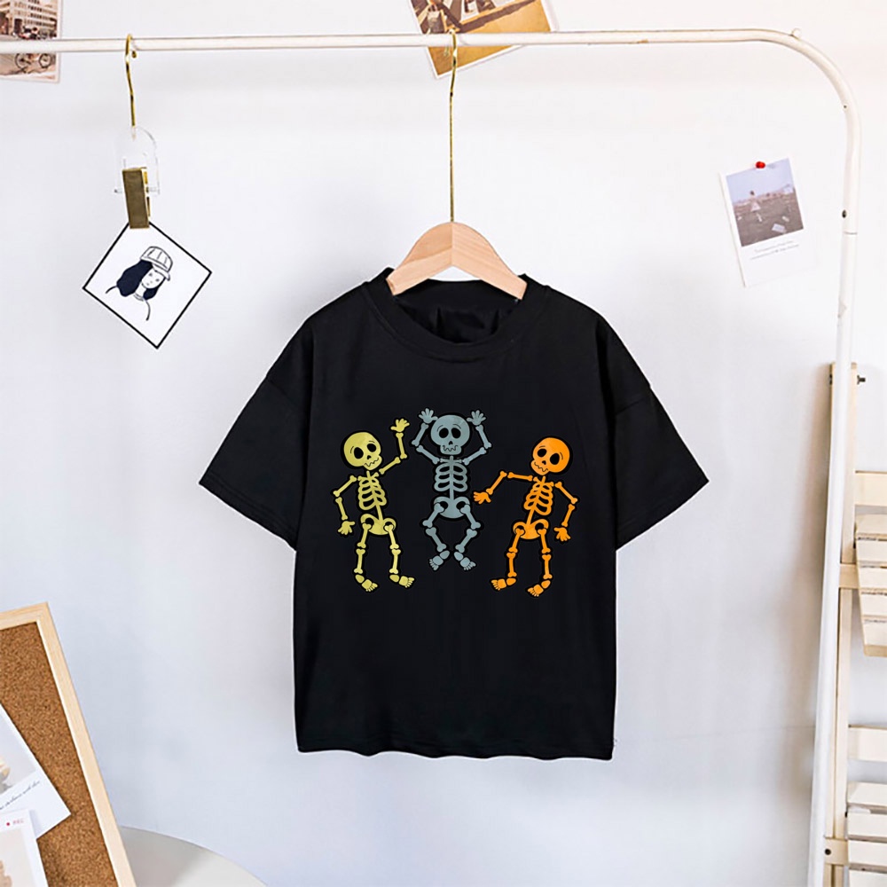 Áo Thun t-Shirt Tay Ngắn Cổ Tròn In Hình halloween Dành Cho Trẻ Em