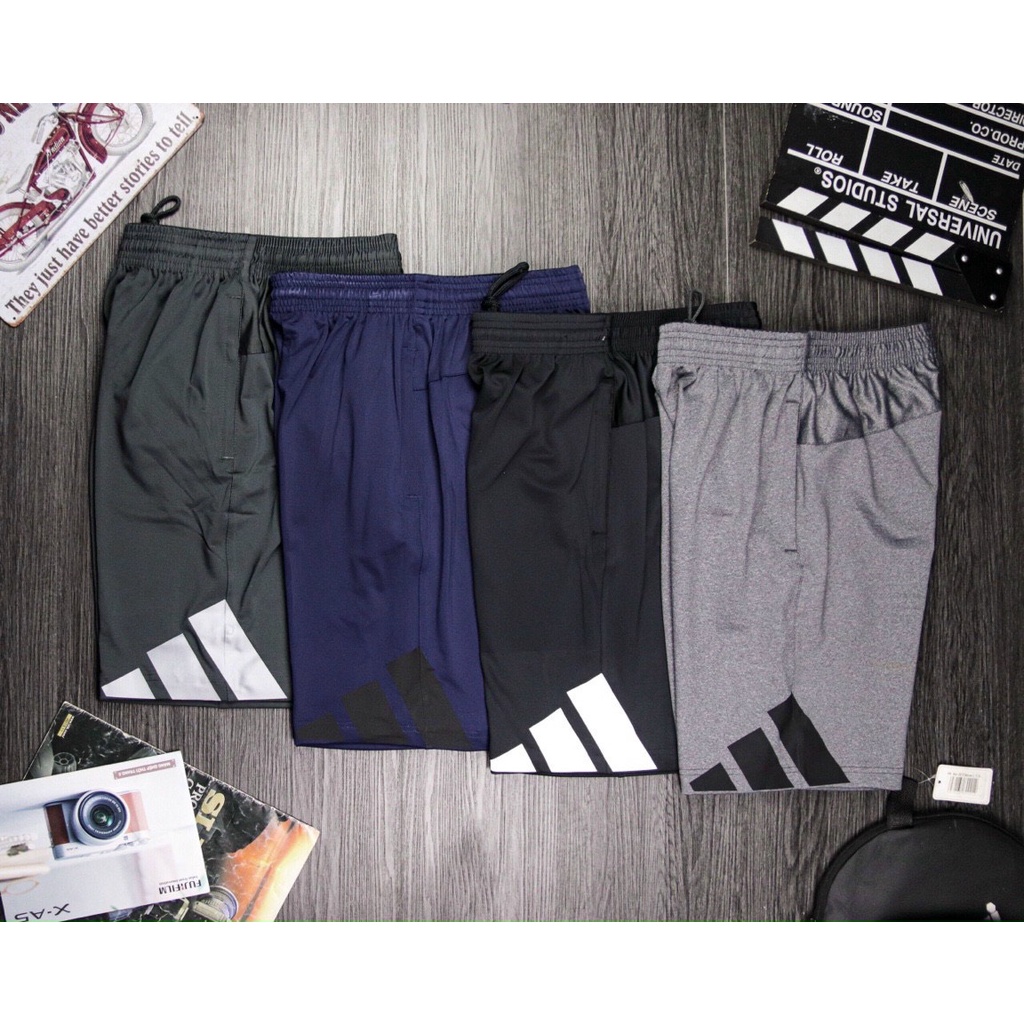 Quần Short Đùi Nam Thể Thao Cao Cấp Bigsize Dùng Chạy Bộ Tập Gym Chất Thun Poly Dày Dặn Xuất Xịn Hàng Shop