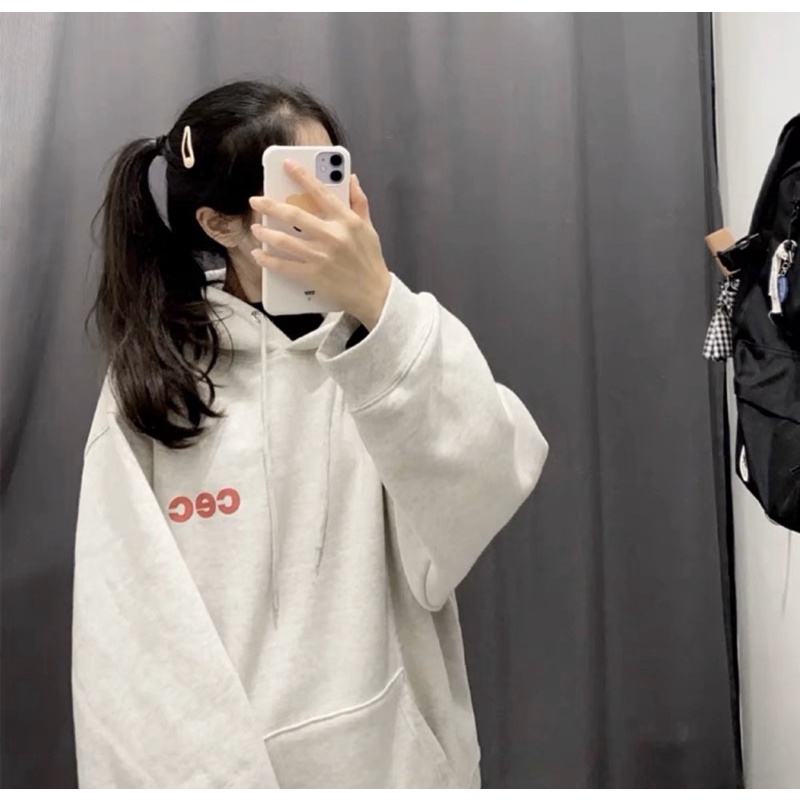 Áo Hoodie Tay Dài Nỉ Bông Unisex Chữ CEC