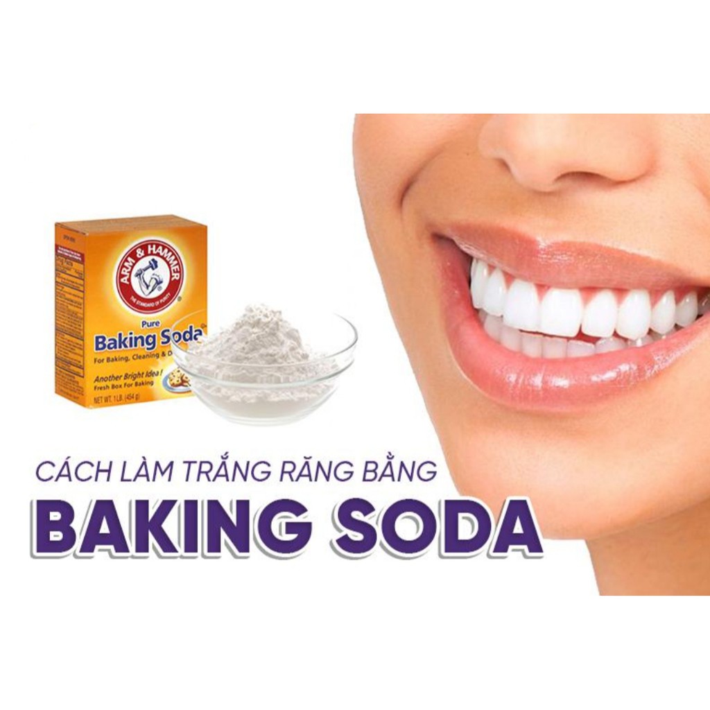 Baking soda - Bột hỗ trợ tẩy trắng răng, tẩy trắng quần áo, chăm sóc da, làm bánh USA (Hộp 454g) [Chính hãng]