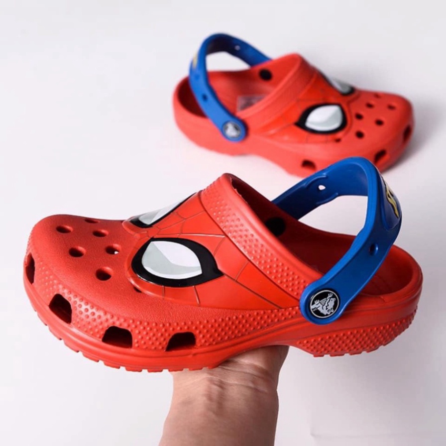 DEPCROSS Dép Cross cho bé trai Band Classic Croos Spider Man Kids Hàng Chính Hãng Size 24 Đến 35 - Tặng 6 sticker Suc bi