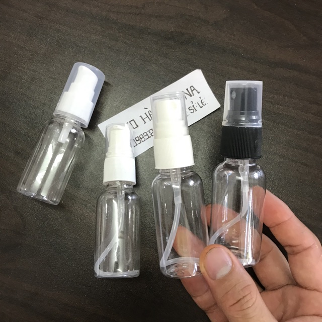 20 chai xịt phun sương màu đen , trắng 30ml/50ml - combo 20 chai nhựa trong suốt 30ml/50ml xịt phun sương-chiết mỹ phẩm