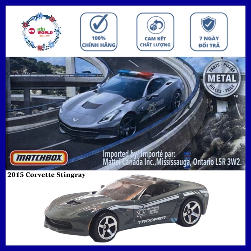 Xe mô hình Matchbox Box Cảnh sát Police 2015 Corvette Stingray 24/100.