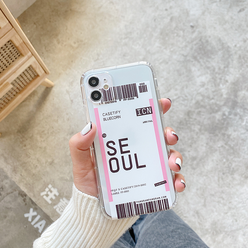 Ốp điện thoại mềm họa tiết vé máy bay Seoul Hàn Quốc cho Huawei Y9s Y7p Y6p nova 7i 7 SE 5T 3i 7se