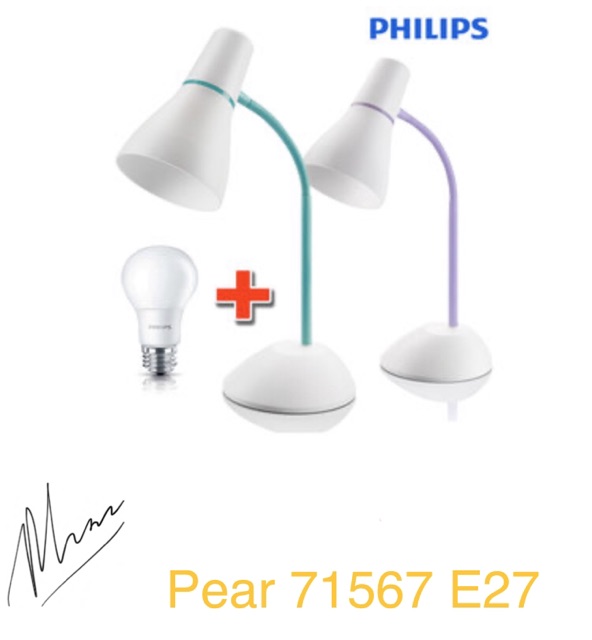 Đèn bàn Pear 71567 sử dụng bóng đui E27 (Bao gồm bóng Led Bulb Mycare 6w) |Philips chính hãng|