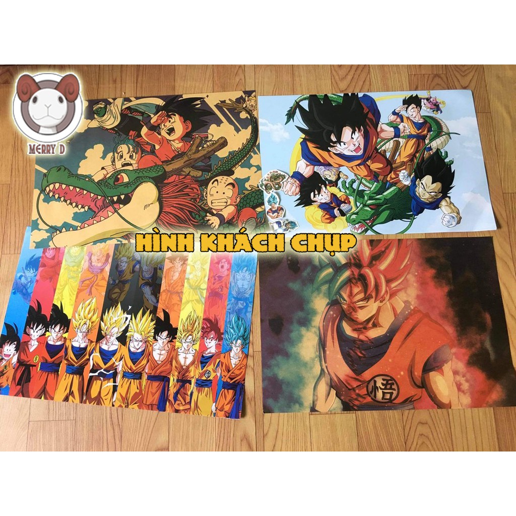 Poster 51x36cm Dragon Ball Vintage - Goku - Vegeta - 7 Viên Ngọc Rồng - Hình Trang Trí Vintage