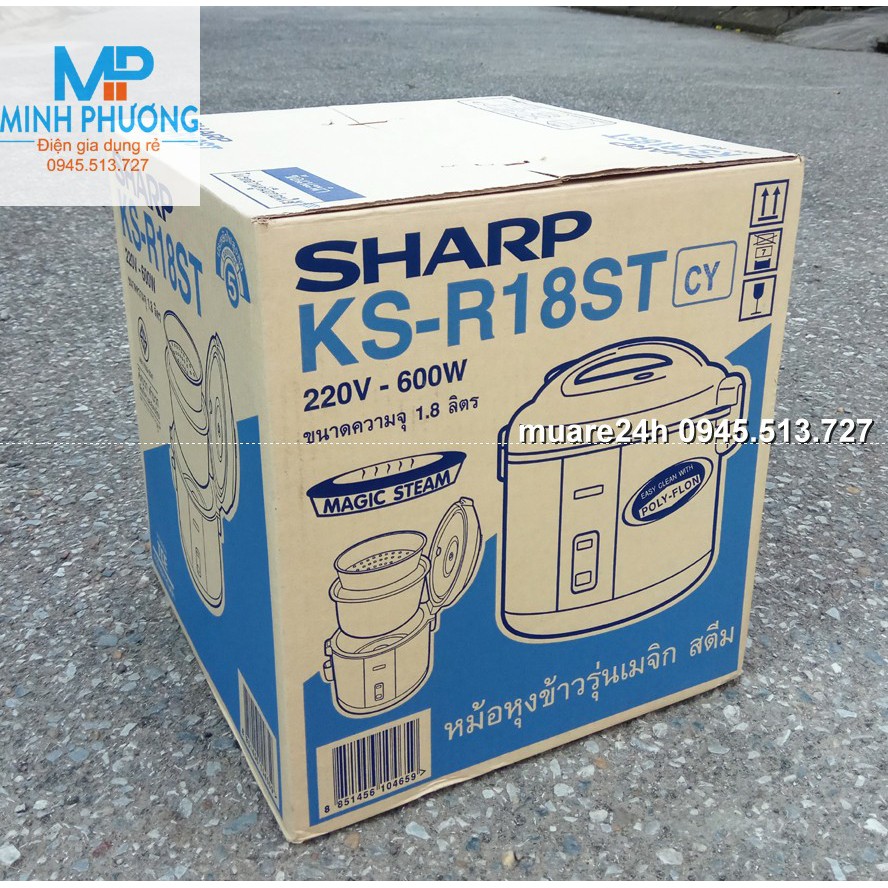 Chính hãng Nồi cơm điện Sharp KS R18ST Thailand 1.8 lít