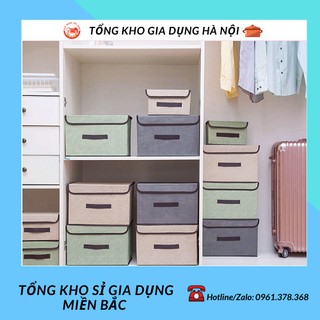Hộp vải đựng đồ - Túi thùng đựng quần áo đồ lót đồ chơi bằng vải cứng, có nắp đậy không cần tủ 88188