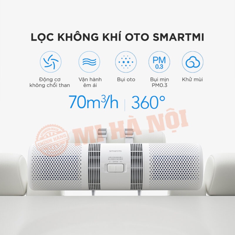 [BH 12 Tháng] MÁY LỌC KHÔNG KHÍ Ô TÔ XIAOMI SMARTMI CAR AIR PURIFIER - Nhập Khẩu và Phân Phối Chính Hãng