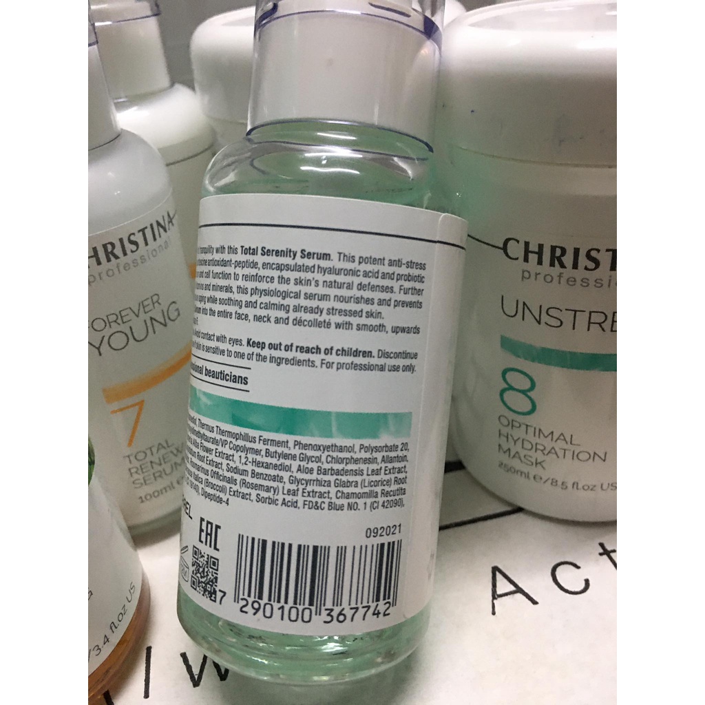 Serum cấp ẩm phục hồi da treatment bong tróc đỏ rát da bị kích ứng Christina Unstress 5 Total Serenity