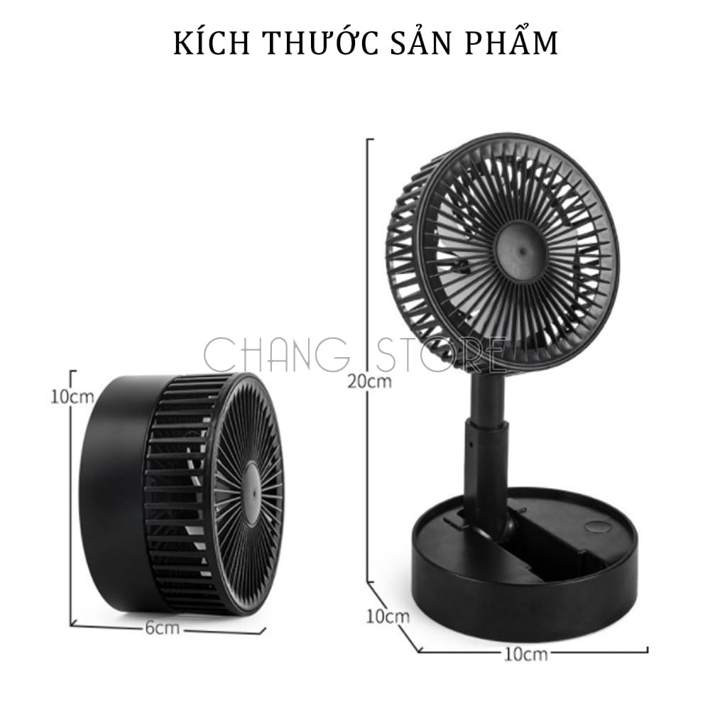 Quạt Tích Điện Mini Để Sạc USB Fan A9, Quạt Mini Để Bàn Gấp Gọn Tiện Dụng