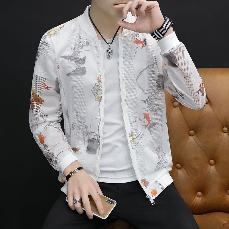 Áo Khoác Lưới Mỏng Thoáng Khí Thời Trang Mùa Hè Dành Cho Nam