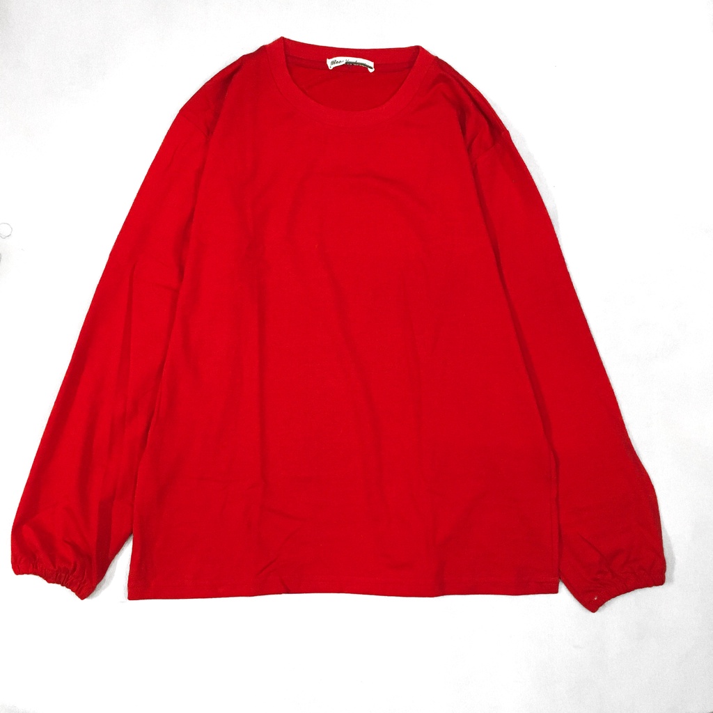 Áo thun dài tay trơn  MÀU ĐỎ  phông Unisex nam nữ tee oversize form rộng pull Ulzzang Streetwear Hàn Quốc vải mềm