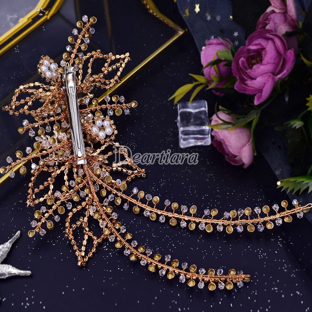 Trâm Cài Tóc Đính Đá Và Ngọc Trai Thời Trang Cho Cô Dâu