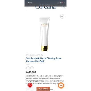 Sữa rửa mặt Nacos của Coreana Hàn Quốc