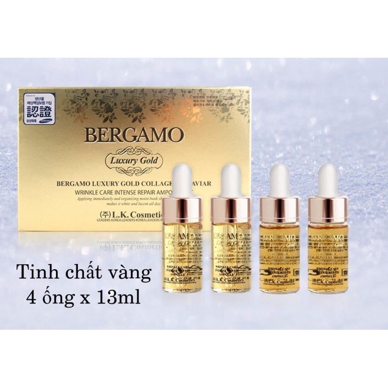 Serum Bergamo Luxury Gold Collagen & Caviar 13ml Hàn Quốc