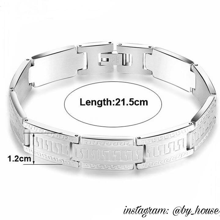 Lắc tay inox nam khắc vạn lý trường thành không đen không gỉ