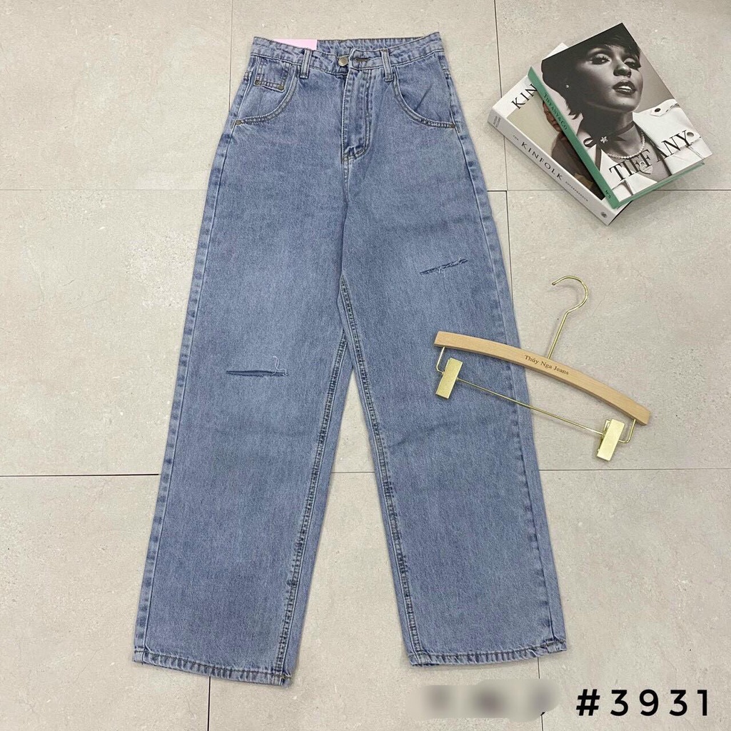 Quần bò xuông rách 2 bên - Kèm ảnh thật chụp tại shop