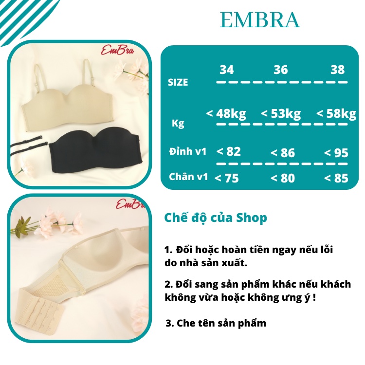 Áo bra Quây EMBRA su đúc quai chống tụt cao cấp EBALKG24