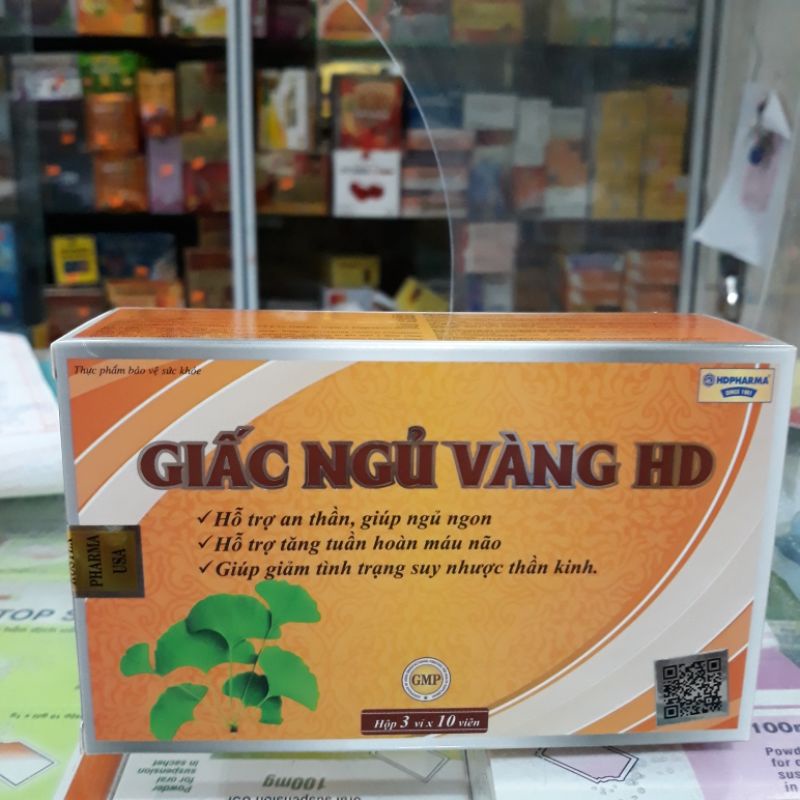 Viên uống GIẤC NGỦ VÀNG HD hỗ trợ thần kinh, giúp ngủ ngon – Hộp 30 viên