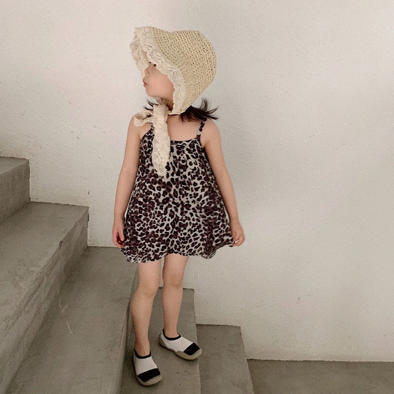 Đầm Hai Dây 100% Cotton Phối Bèo Xinh Xắn Cho Bé Gái 1-5 Tuổi